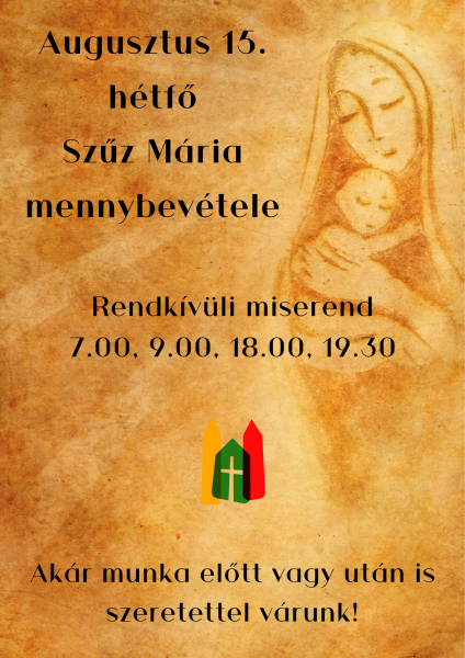 Szűz Mária mennybevétele - 2022