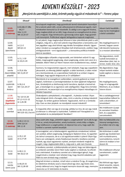 Adventi készület 2023