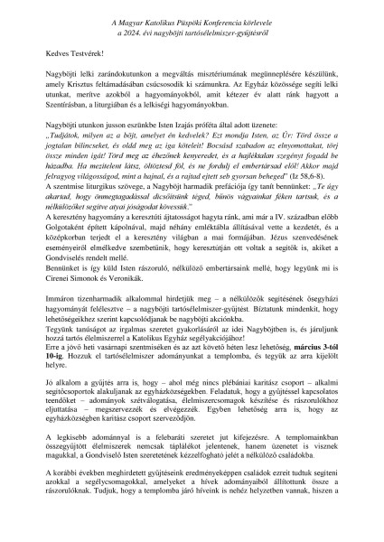 Elelmiszergyujtes 2024 husvet