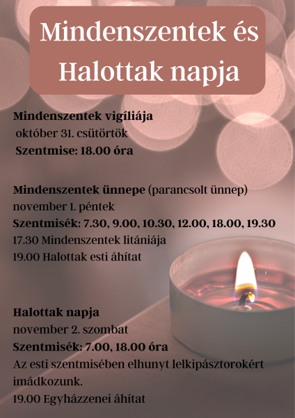 Mindenszentek halottak 2024