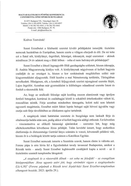 Szent teréz napja -körlevél