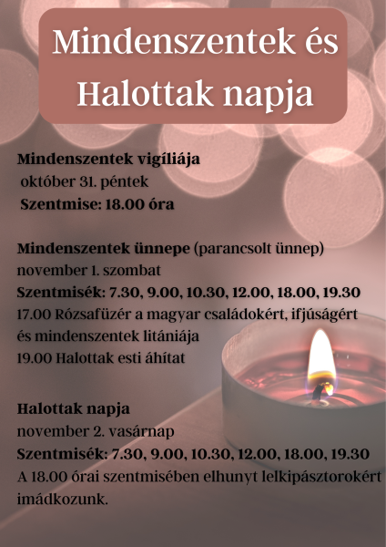 Mindenszentek - halottak napja 2025
