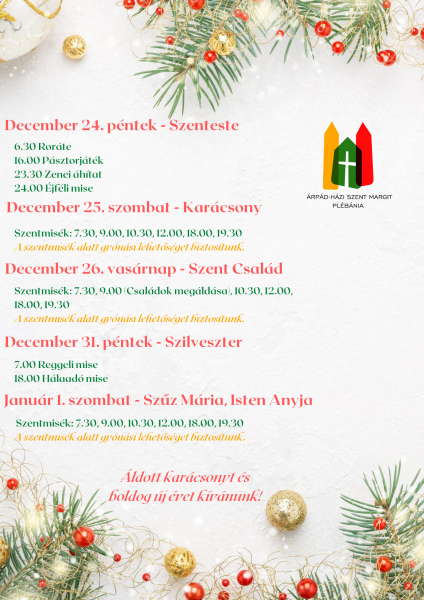 Karácsonyi miserend